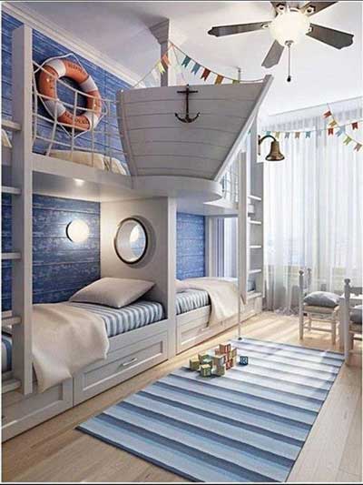 Nautical style bedroom "width =" 400 "height =" 533