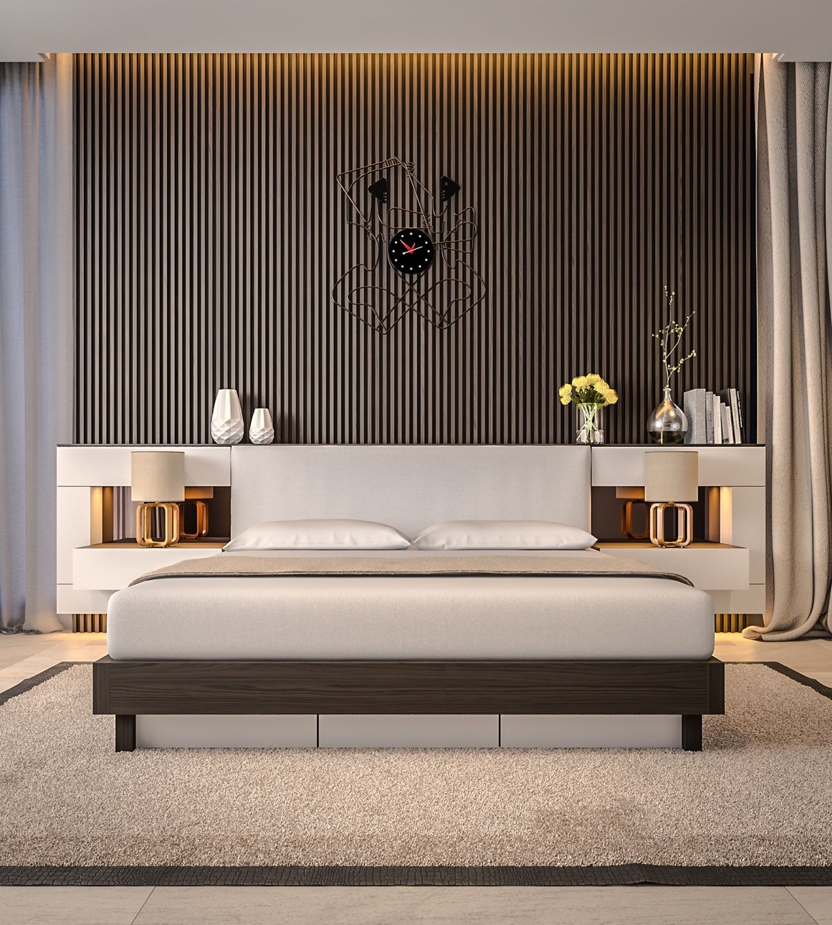 fashionable gray bedroom decor "width =" 1200 "height =" 1334 "srcset =" https://mileray.com/wp-content/uploads/2017/04/bedroom-accent-wall-grey-slats-artistic-clock- Adi -R-Indra-G.jpg 1200w, https://mileray.com/wp-content/uploads/2017/04/bedroom-accent-wall-grey-slats-artistic-clock-Adi-R-Indra-G - 270x300.jpg 270w, https://mileray.com/wp-content/uploads/2017/04/bedroom-accent-wall-grey-slats-artistic-clock-Adi-R-Indra-G-768x854.jpg 768w, https://mileray.com/wp-content/uploads/2017/04/bedroom-accent-wall-grey-slats-artistic-clock-Adi-R-Indra-G-921x1024.jpg 921w, https: // myfashionos .com / wp-content / uploads / 2017/04 / bedroom-accent-wall-gray-slats-artistic-clock-Adi-R-Indra-G-696x774.jpg 696w, https://mileray.com/wp - content / uploads / 2017/04 / bedroom-accent-wall-gray-slats-artistic-clock-Adi-R-Indra-G-1068x1187.jpg 1068w, https://mileray.com/wp-content/uploads/ 2017 / 04 / bedroom-accent-wall-gray-slats-artistic-clock-Adi-R-Indra-G-378x420.jpg 378w "sizes =" (maximum width: 1200px) 100vw, 1200px