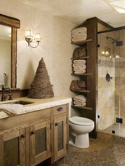 Rustic style bathroom "width =" 400 "height =" 533