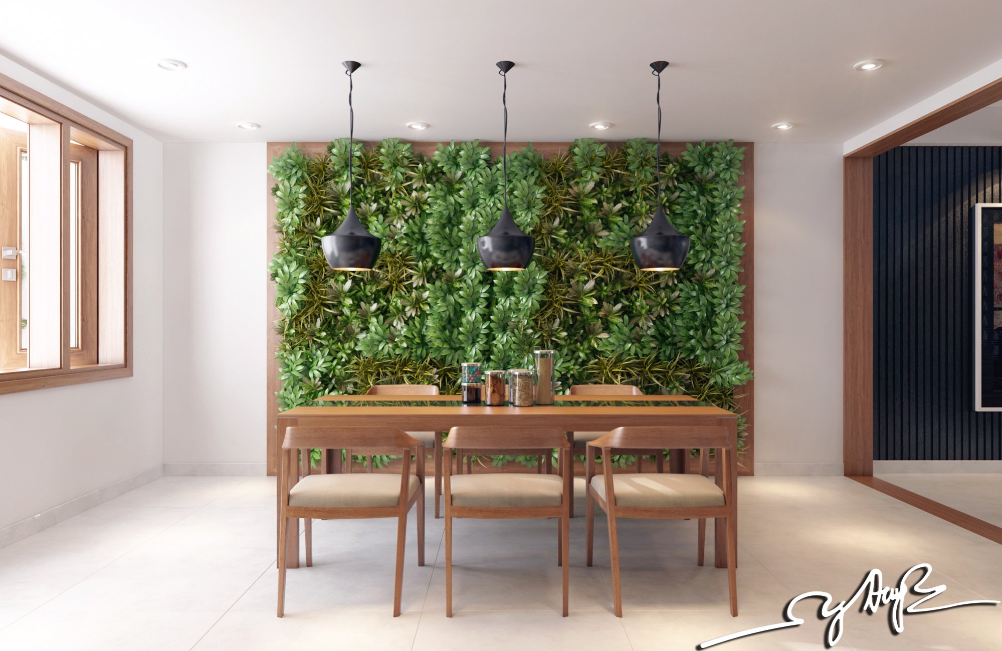 Garden wall interior design ideas
