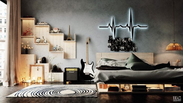 modern bedroom wall texture design