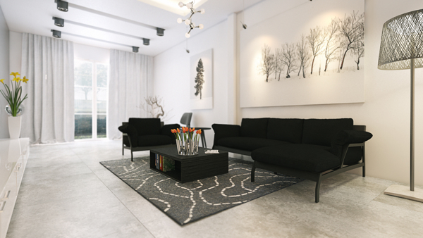 Living room monochrome designs