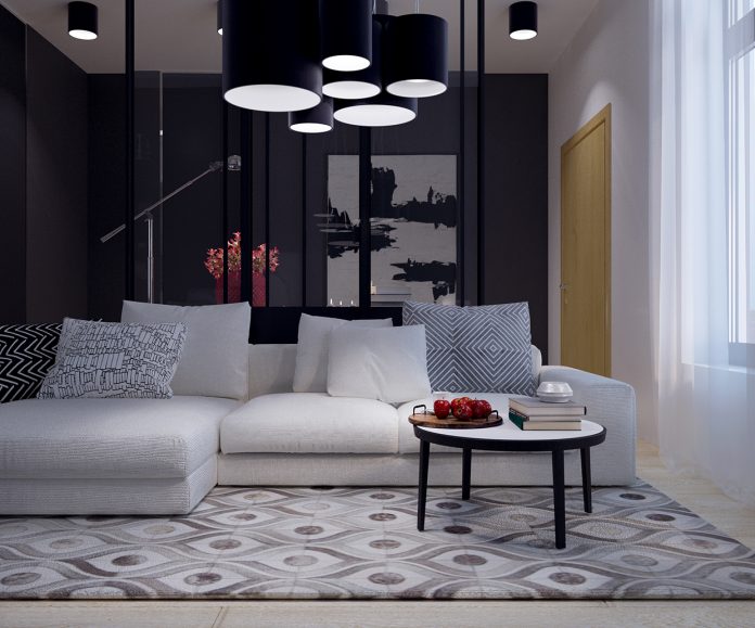 Living room with pendant lamp