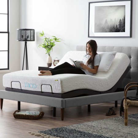 Lucid L300 Adjustable Bed Base with Dual USB Charging Ports, Queen .