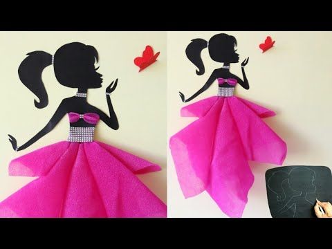 Diy Room decor ideas/making girl with pretty dress/ girl with .
