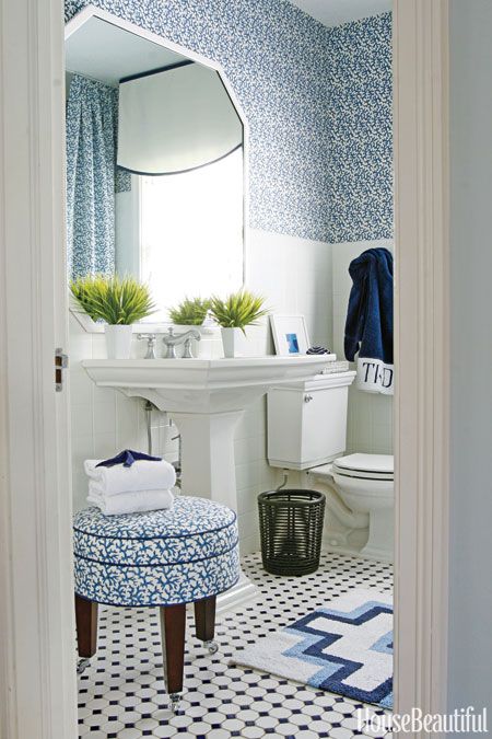 The Classic Color Combination That Saved This Bathroom | Blue .
