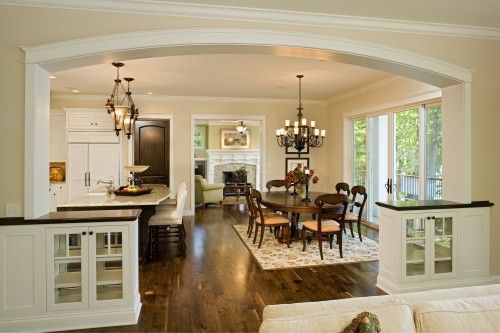 Open feel...beautiful arch (With images) | Traditional dining .