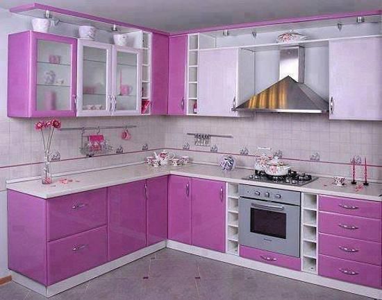 Purple and Pink Kitchen Colors Adding Retro Vibe to Modern Kitchen .