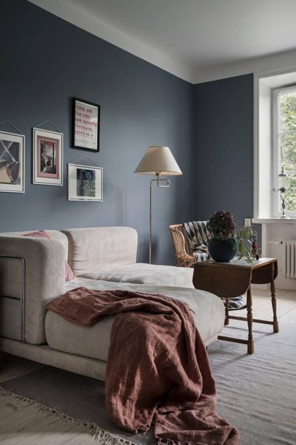 Grayish Blue and Pink Color Scheme for Beautiful Interior Design .