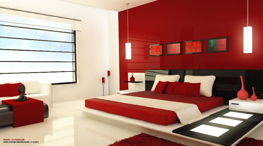 Red Bedrooms | Red bedroom design, Red bedroom decor, Master .