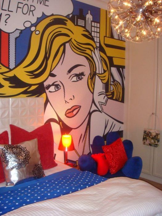 Bedroom Design With Pop Art Decoration
  For Woman