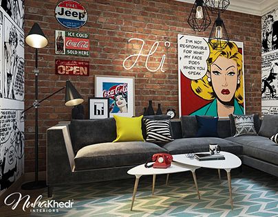 Check out new work on my @Behance portfolio: "Living room - Pop .