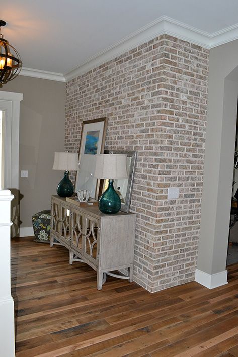 Brick Fireplace & Accent Wall (With images) | Brick wall living .