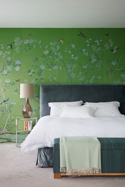 Bedroom ideas | Feature wall bedroom, Wallpaper design for bedroom .