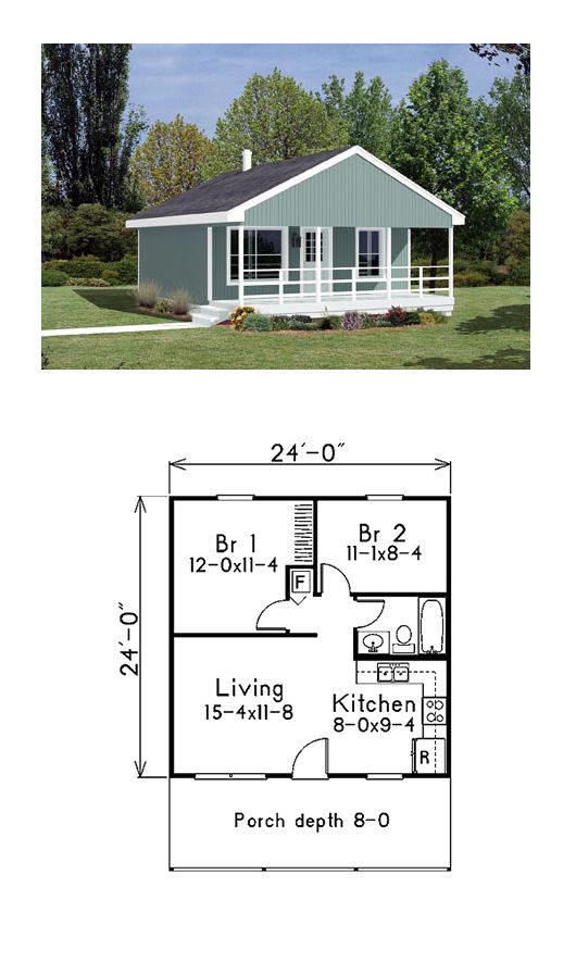 Cabin Style House Plan 85939 with 2 Bed, 1 Bath | Cabin house .