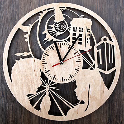 Amazon.com: Doctor Who Design Real Wood Wall Clock - Eco Friendly .