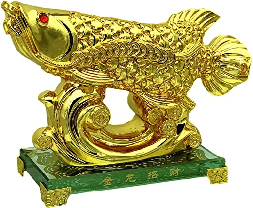 Amazon.com: Betterdecor Feng Shui Golden Wealth Arowana Lucky Fish .
