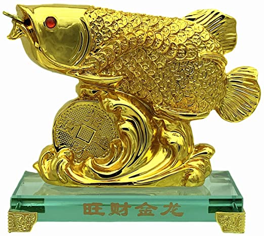 Amazon.com: Betterdecor Feng Shui Golden Wealth Arowana Lucky Fish .