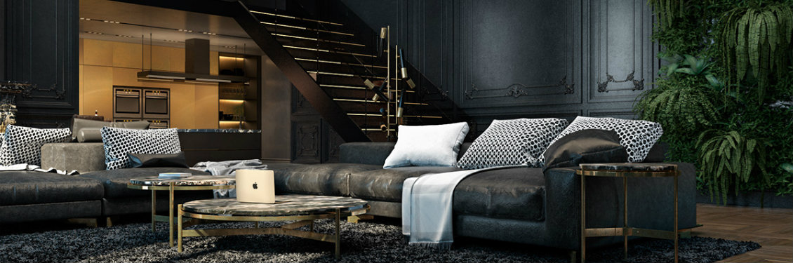 Decadent black color scheme interior design ideas for living .