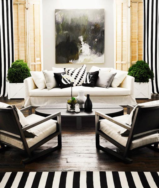 75 Delightful Black & White Living Room Photos | Shutterf