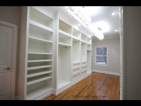 Building built-in wardrobe cabinets in walk-in master closet - YouTu