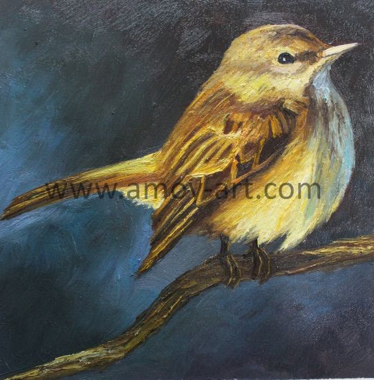 China Handmade Birdy Oil Paintings on Canvas for Home Decoration .