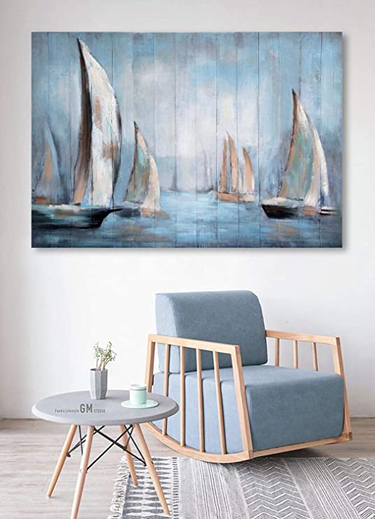 Amazon.com: Wooden Framed Boat Canvas Prints Wall Art for Home, 3D .