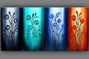 Beautiful Abstract Flower Group Oil Painting on Canvas for Home .