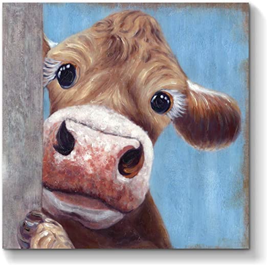 Amazon.com: Animal Canvas Art Wall: Cow Artwork Picture Painting .