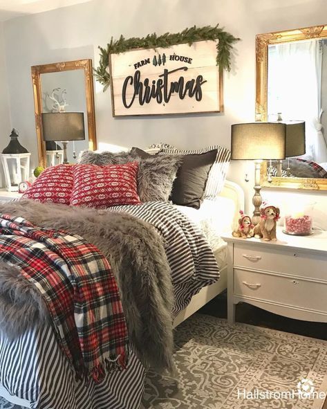 Pin by Julie Schalka on Bedrooms | Christmas bedroom, Holiday .