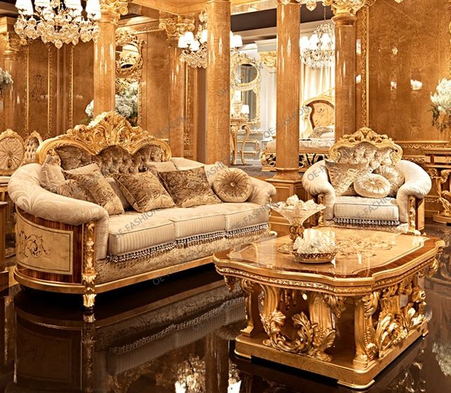 OE-FASHION Luxury classic italian living room european wood .