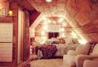 Cabin attic converted into a rustic and comfy bedroom | Ho