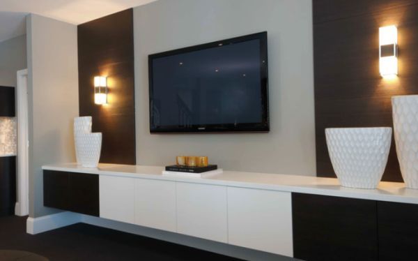 Modern Living Room Wall Mount TV Design Ideas | Contemporary .