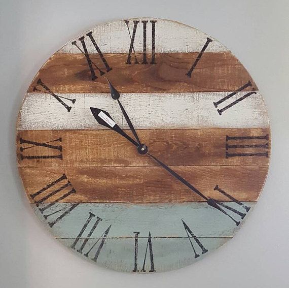 This large pallet clock would make a great conversation piece for .