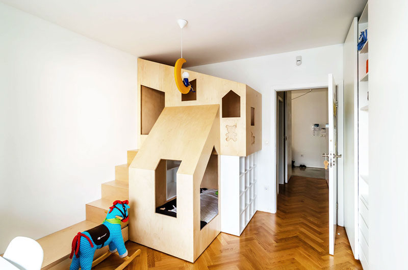 A Custom Bunk Bed Tucks Neatly Into This Small Kids Ro