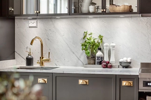 A Combination Between Dark Gray And Brass Details To Make Your .