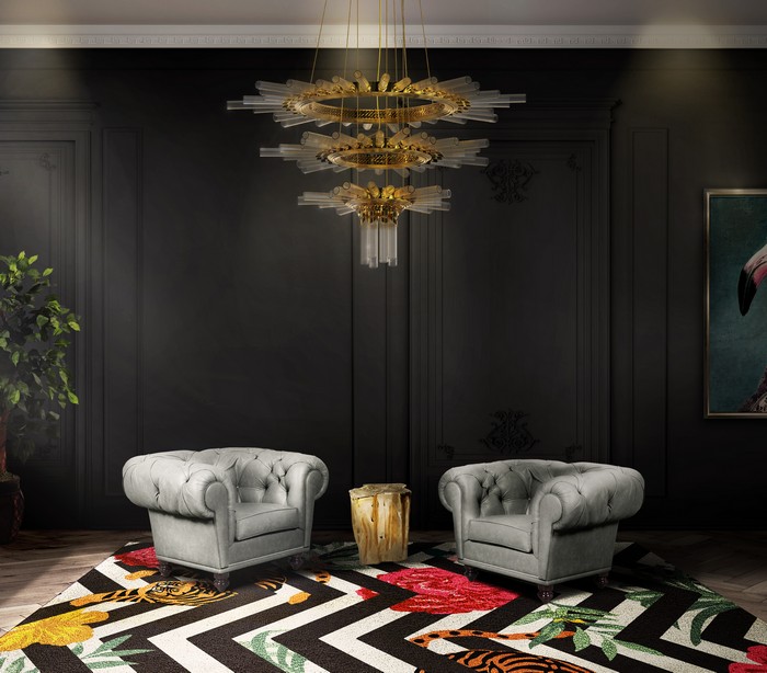 Mysterious and Sophisticated Dark Living Room Desi