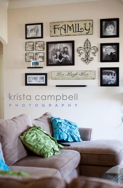 Colorful ways to display your pictures on your walls | Home decor .