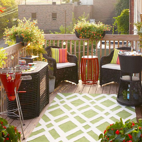 Small Deck Decorating | Small balcony garden, Outdoor rooms, Small .