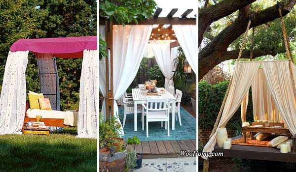 26 Ideas To Decorate Outdoor with Bright Fabrics in The Summer .