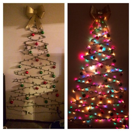 Dorm DIYs: Christmas Edition | Diy christmas tree, Wall christmas .