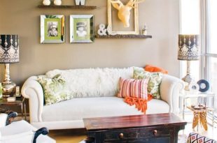 Eclectic condo living room design | small space decorating ideas .