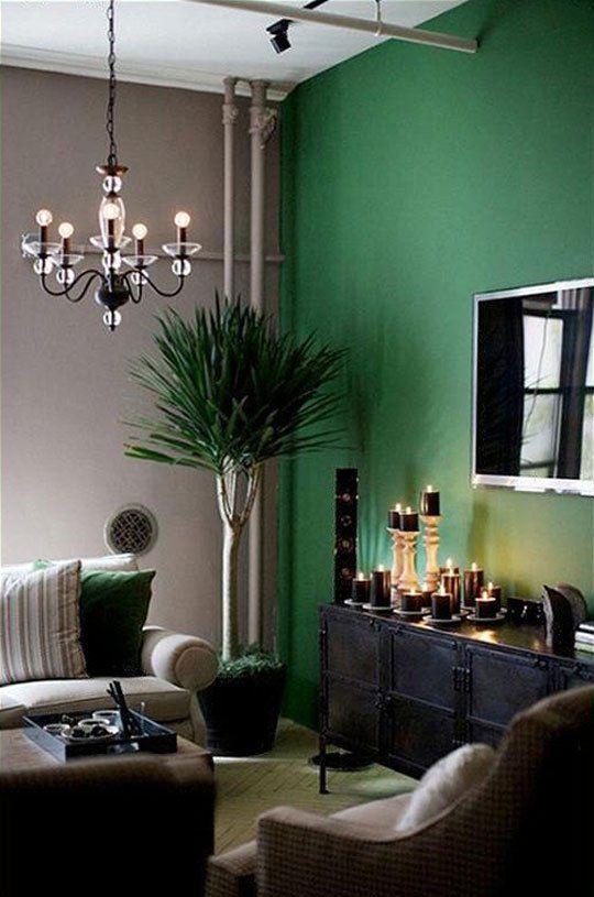 Paint Color Portfolio: Emerald Green Living Rooms | Living room .