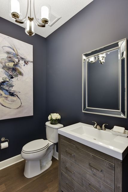 Navy Blue Paint Colors | Navy blue walls, Bathroom paint colors .