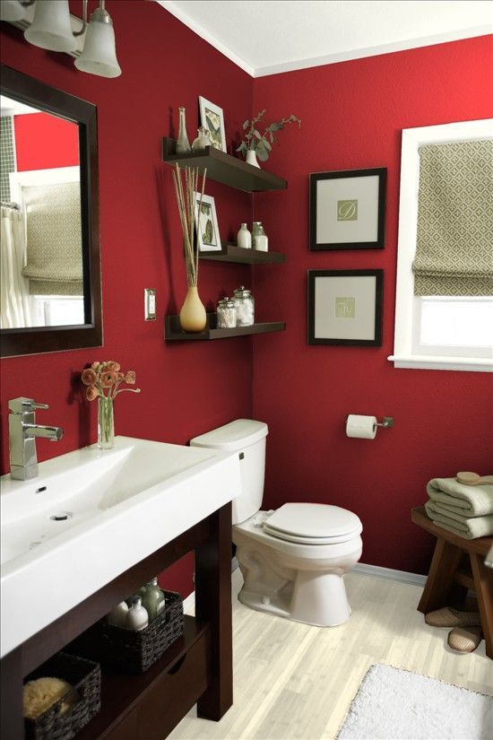 10 Vibrant Red Bathrooms to Make Your Decor Dazzle | Bathroom red .