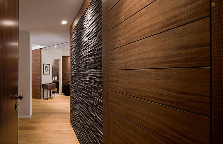 Wood decorative panel - TREND WALNUT - FAOMA - solid wood / wall .