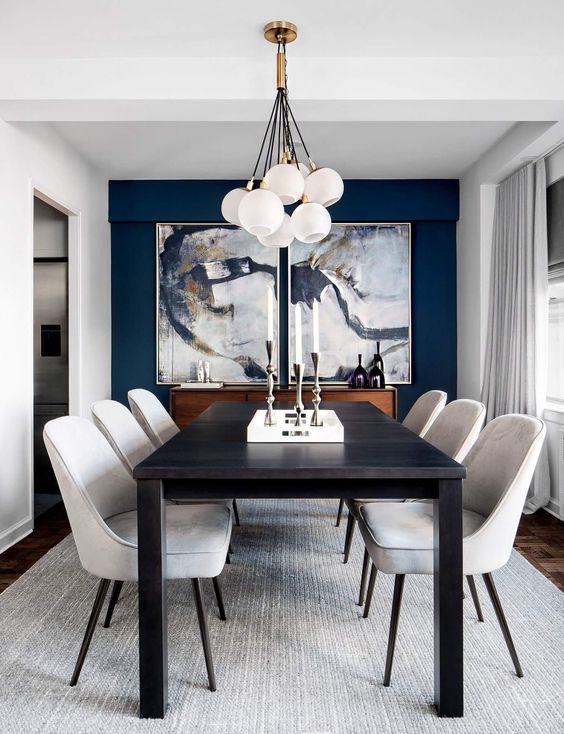Dazzling Navy Dining Room Ideas for Exotic Room | DecorTren