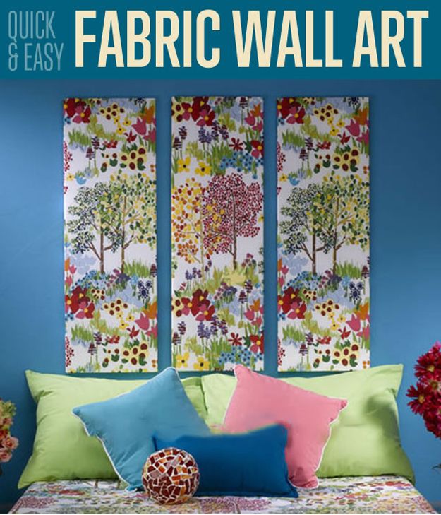 Fabric Wall Art | Diy wall art, Fabric wall art, Diy art projec