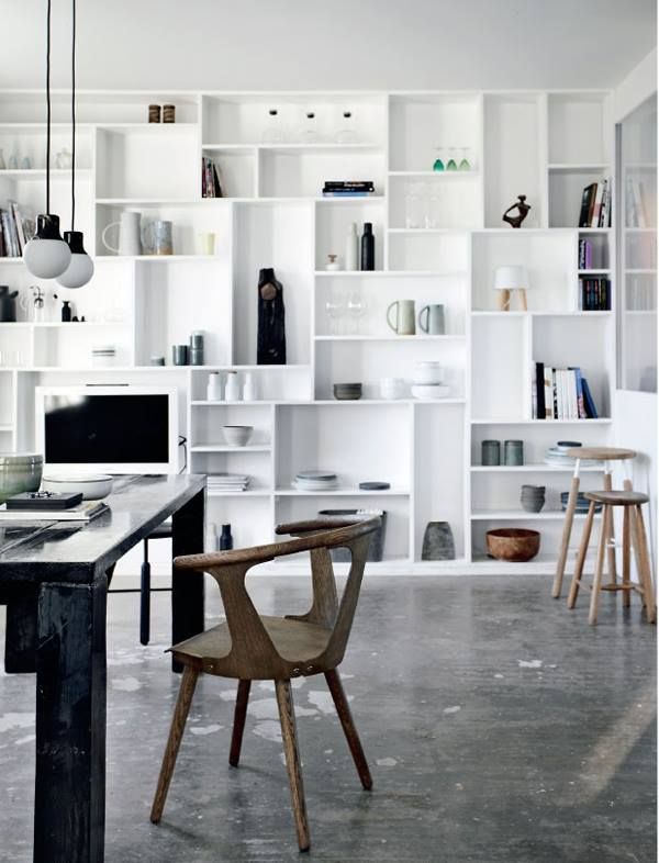 asymmetric shelves | House interior, Interior, Shelv