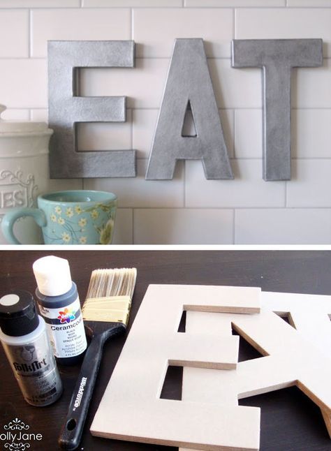 Anthro Inspired Faux Zinc Letters | Click Pic for 28 DIY Kitchen .